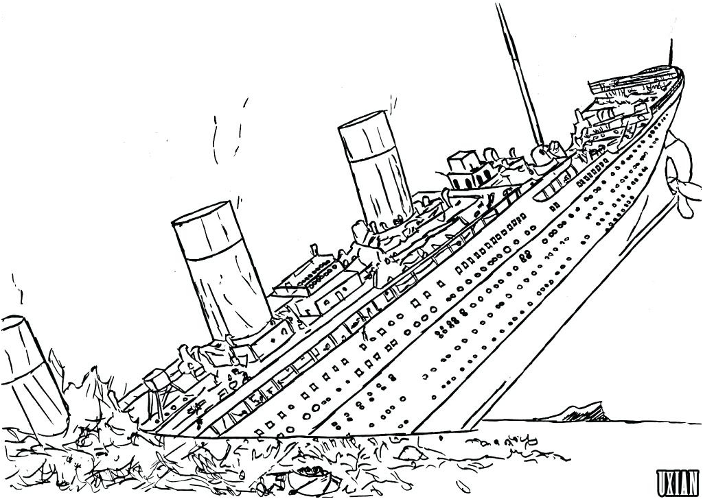 sunken ship coloring pages