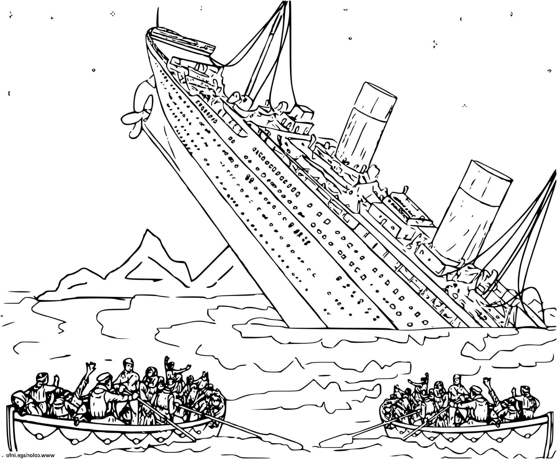 bateau titanic qui coule coloriage dessin