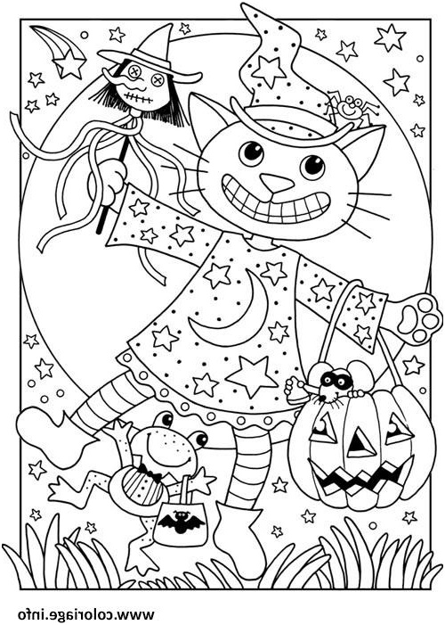 chat halloween enfant coloriage
