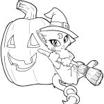 Coloriage Chat Halloween Nouveau Halloween Kitty Coloring Pages Coloring Home