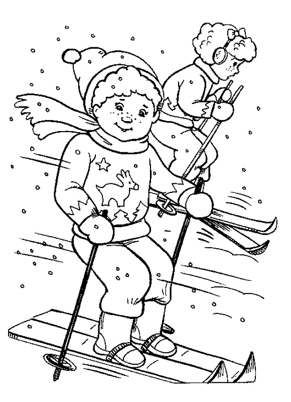 coloriage binaison de ski