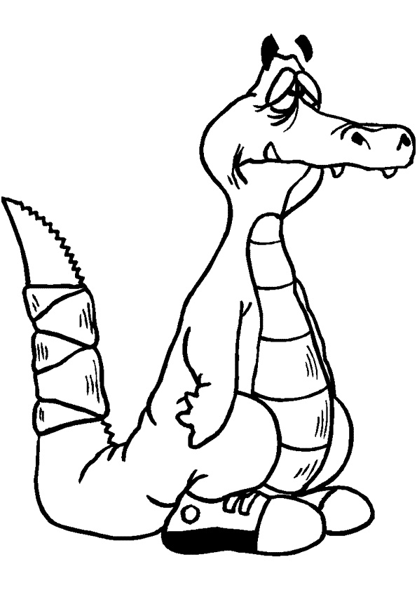 coloriage a dessiner crocodile rigolo