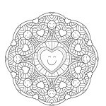 Coloriage De Mandala En Forme De Coeur A Imprimer Génial Coloriage Mandala Coeur Moyen Momes