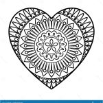 Coloriage De Mandala En Forme De Coeur A Imprimer Unique Mandala De Coeur Stock Illustrations Vecteurs & Clipart – 2 884