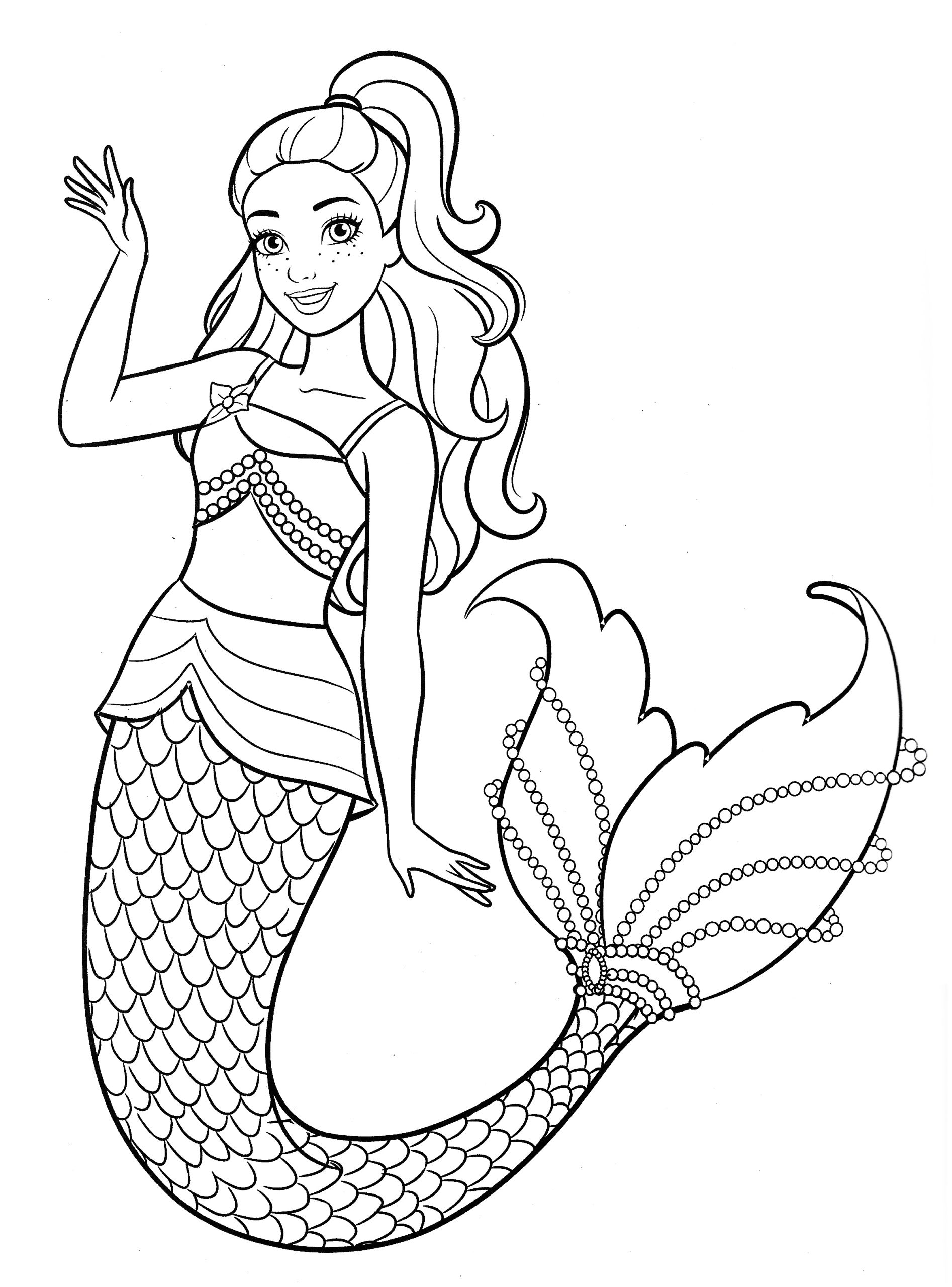 1166 beautiful mermaid barbie coloring pages