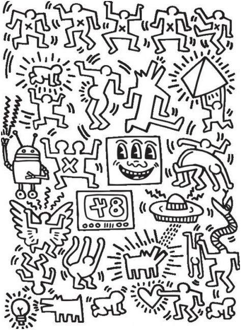 Carnet De Coloriage Keith Haring Inspiration Keith Haring Coloring and Other Pinterest with the Most Elegant