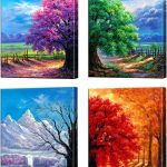 Coloriage 4 Saisons Cp Génial Original 12×12 Abstract Landscape Warm Colors Contemporary Acrylic Canvas Wall A