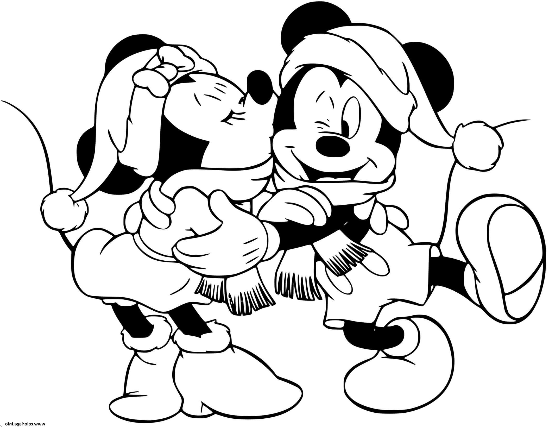 minnie kissing mickey coloriage