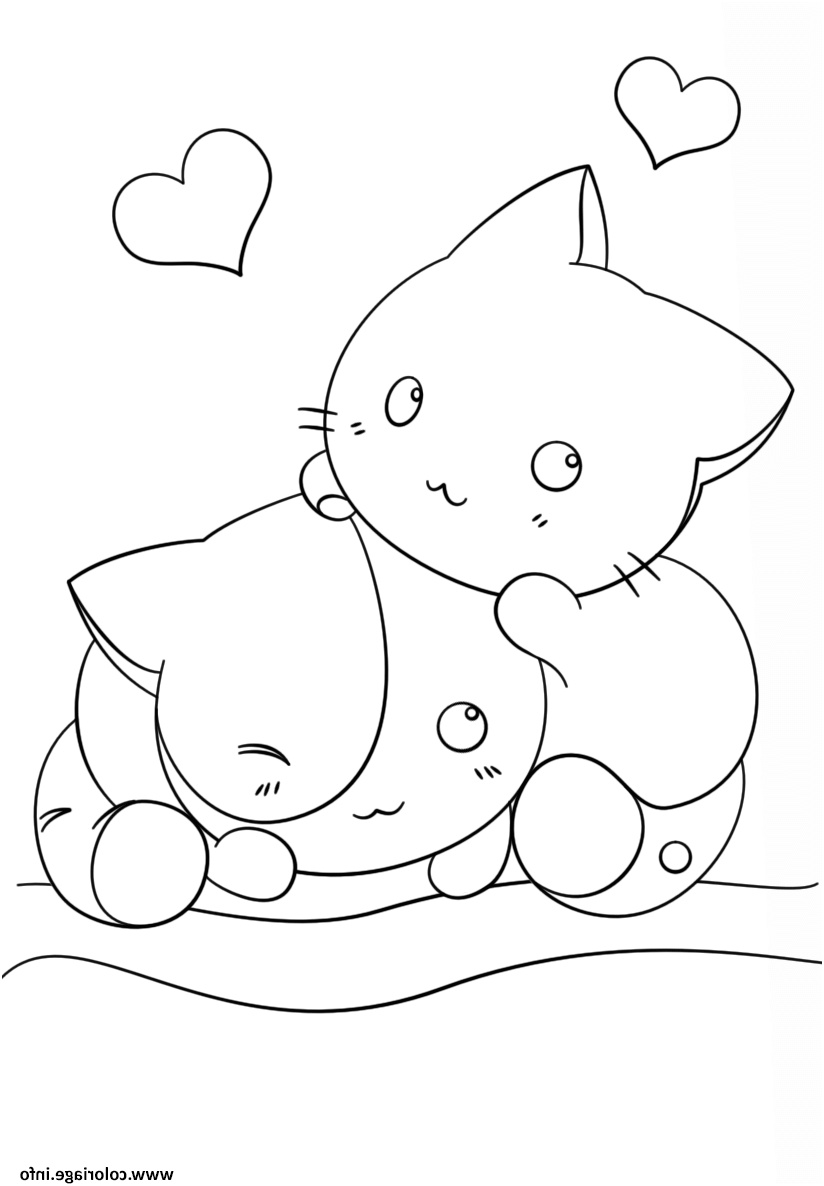 kawaii kittens coloriage