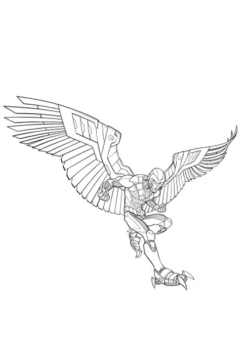 avengers marvel falcon coloring pages